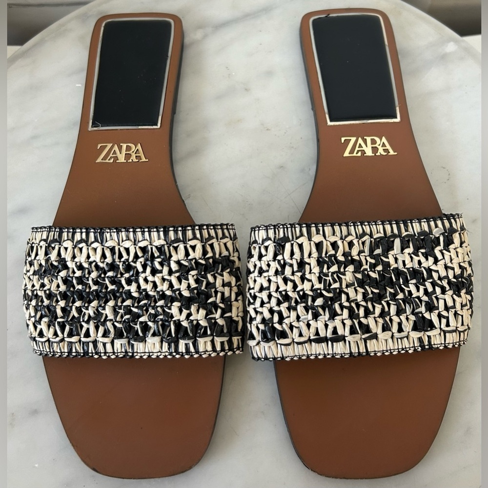 ZARA WOVEN SANDALS SIZE 40/9.5 - Picture 2 of 8